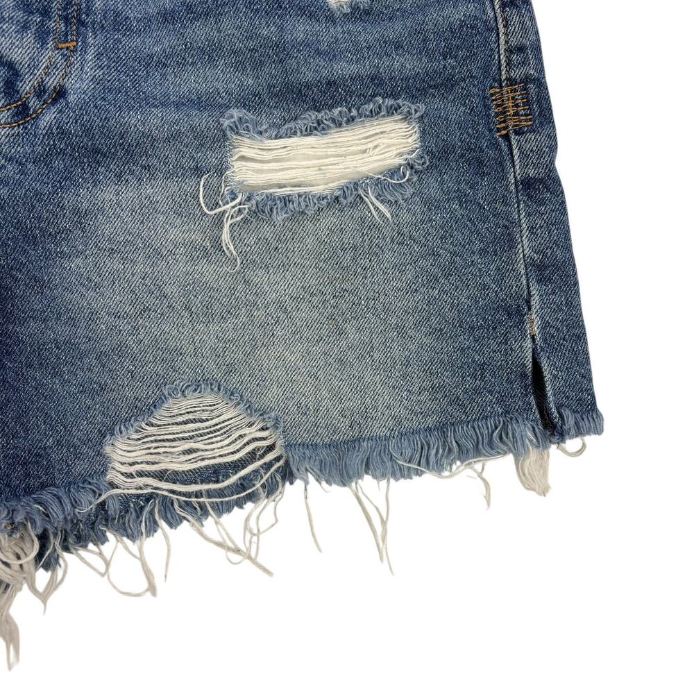 Free People Makai Cut Off Jean Shorts Women's Size 25 Denim Raw Hem Distressed - Picture 6 of 16